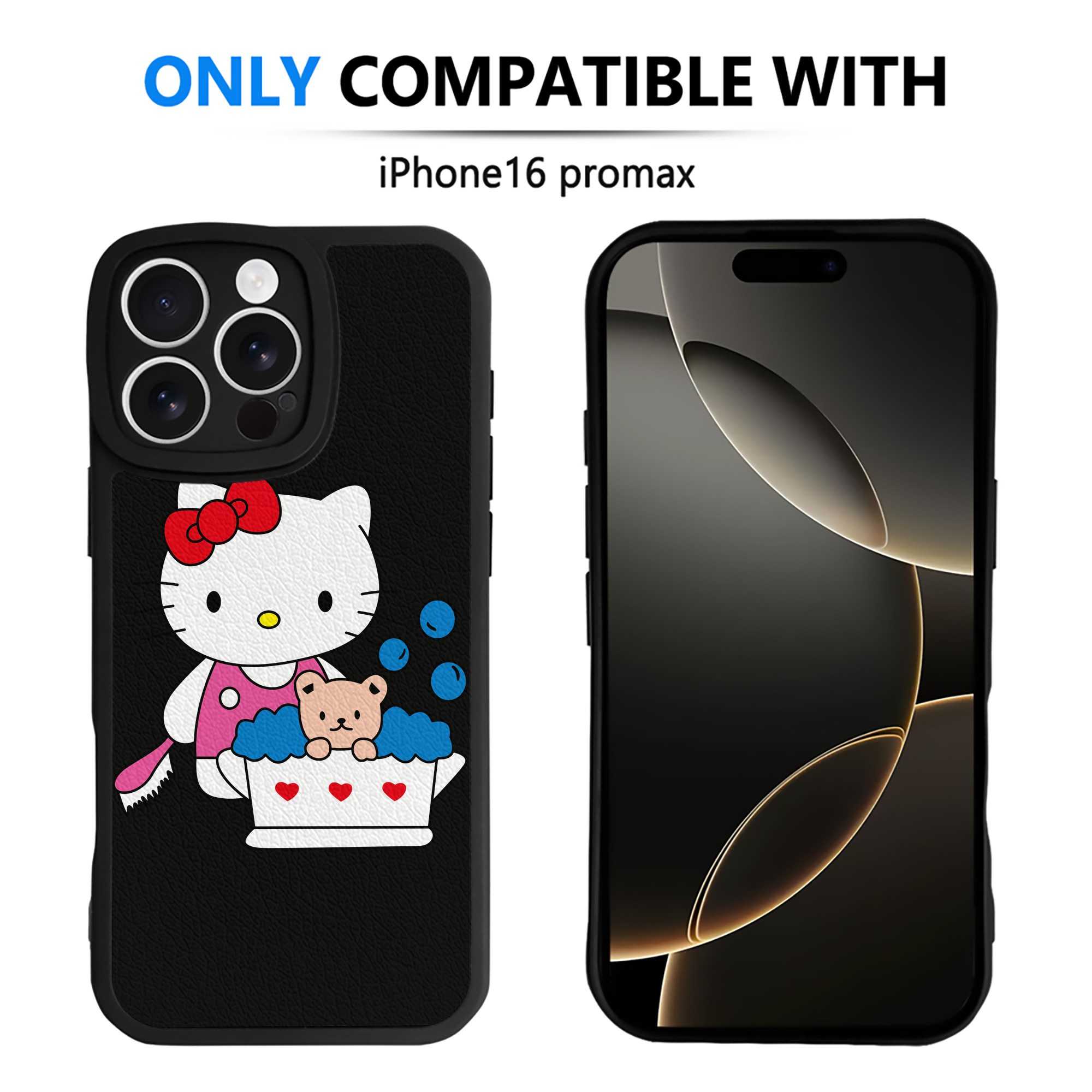 （画像用） Hello Kitty ハローキティ 【iPhone 16シリーズ対応】シリコンスマホケース（レザー調） 材質：シリコン